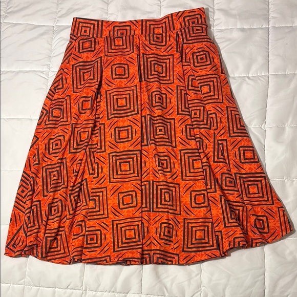 LuLaRoe Dresses & Skirts - LuLaRoe Madison Orange A-line Pleated Knee-length Skirt size XS